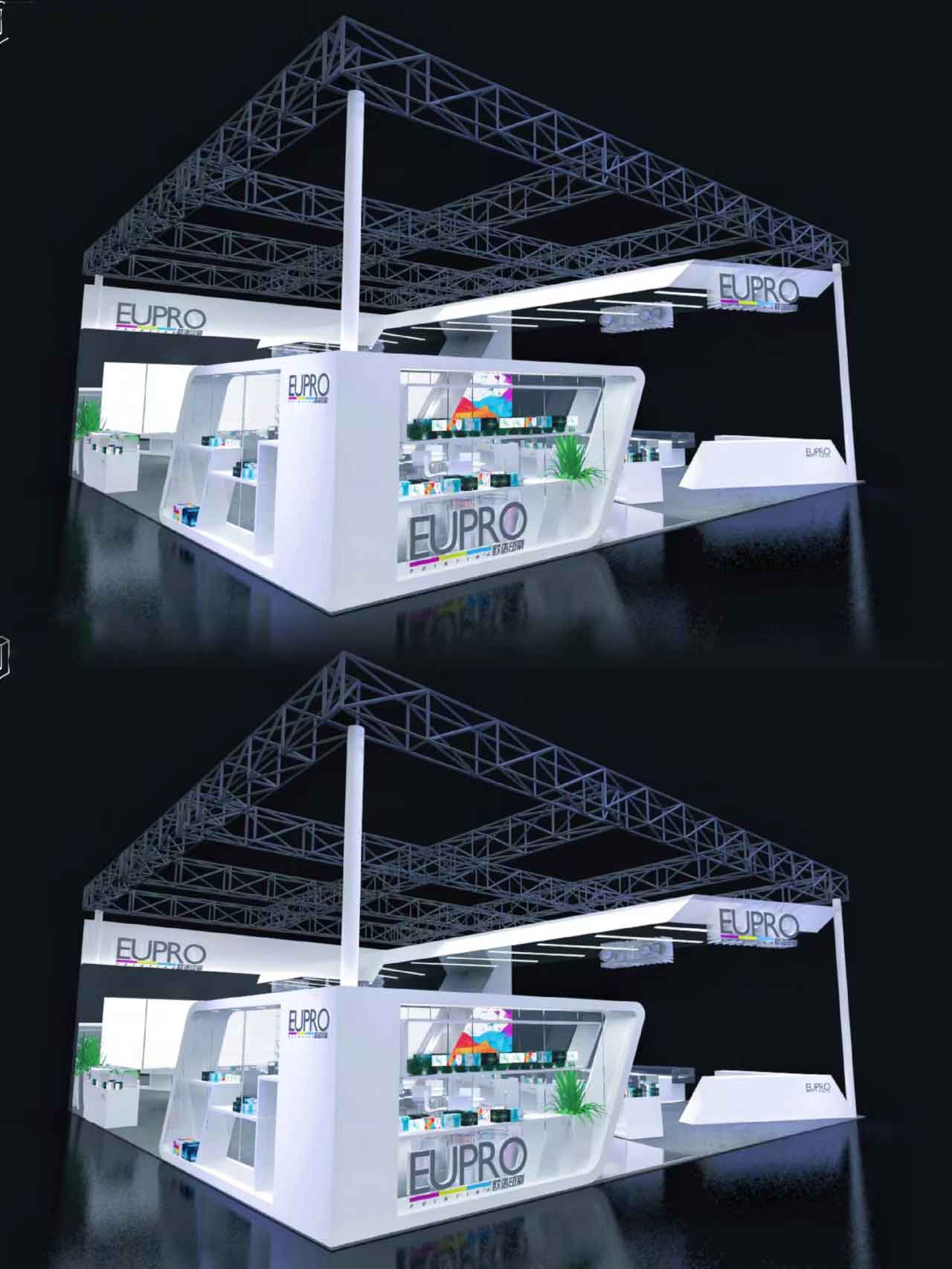 極簡白色構成高端藝術感兼具的展臺設計
